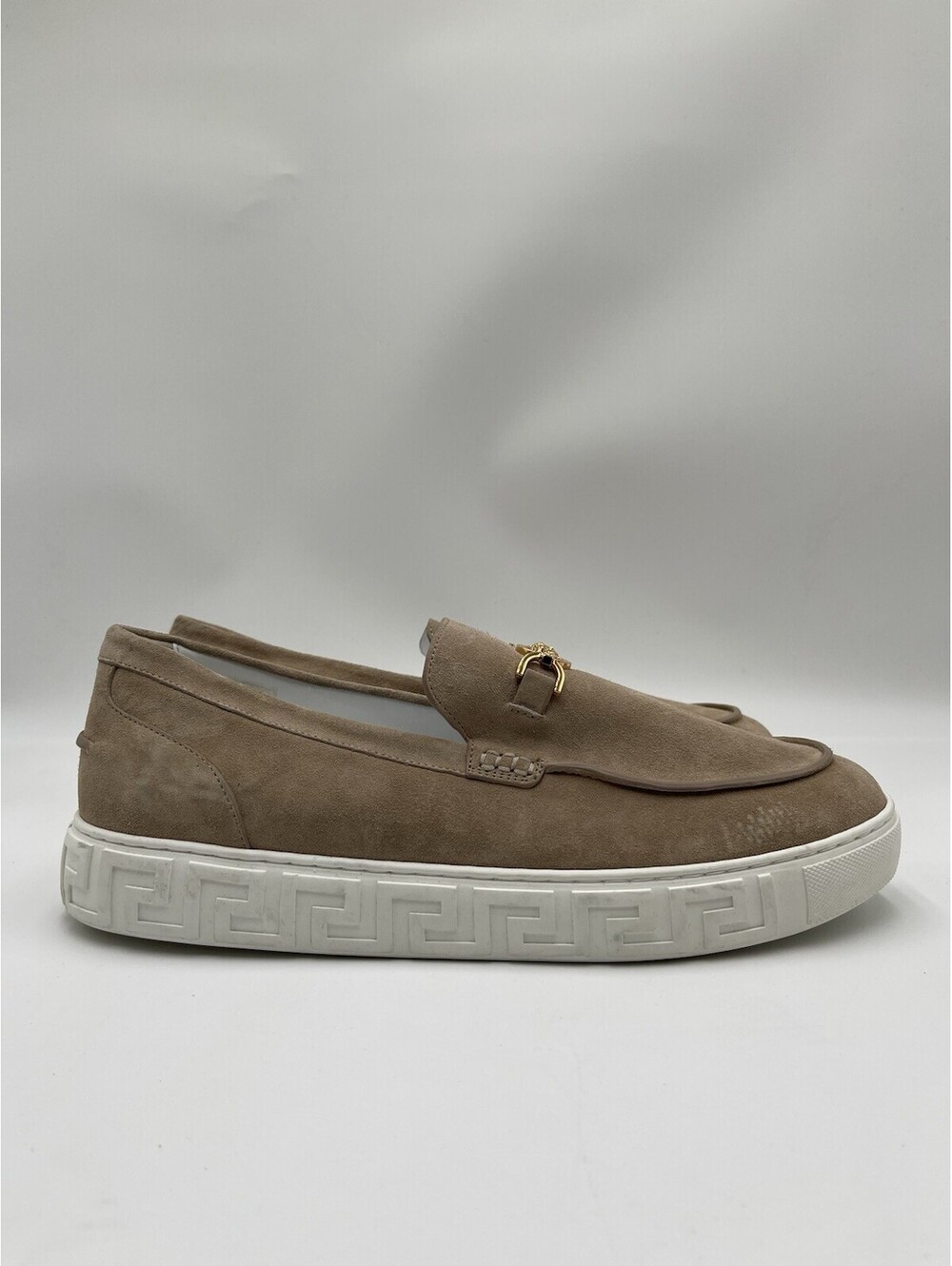 Men’s Versace Medusa '95 Greca loafers in beige suede Size 44